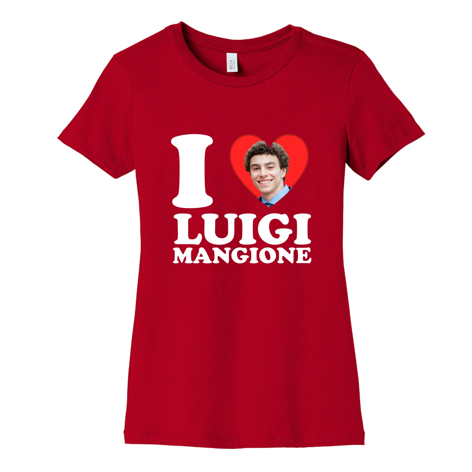 I Heart Luigi Mangione Womens Cotton Tee